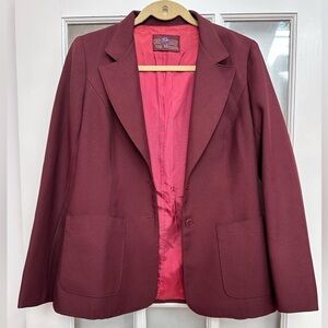 Vintage LEVI STRAUSS 1980’s Blazer Jacket Wine Maroon Color Women’s Size 10 Med